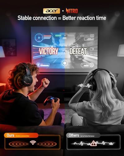 Acer Wireless Gaming Headset, PS5 Headset with 2.4GHz for Ps5, Ps4, PC, Switch, Bluetooth 5.3 + 100Hrs Gaming Headphones with Noise Canceling Mic for Laptop, Mobile, Mac, 50mm Drivers (Blackpink) - color: BlackPink