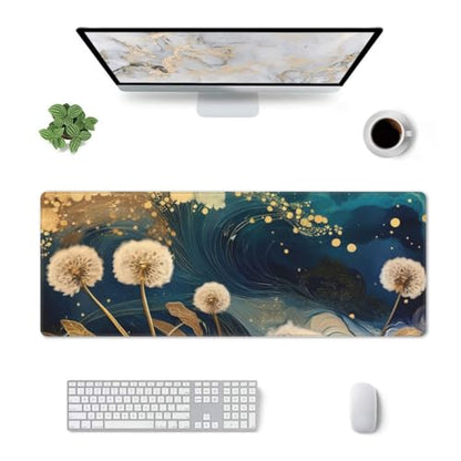 Gaming Mouse Pad, Large Non-Slip Rubber Base Mousepad, Keyboard Mouse Mat, Desk Pad with Stitched Edges, 31.5x11.8inch, Abstract Dandelion - color: Abstract Dandelion