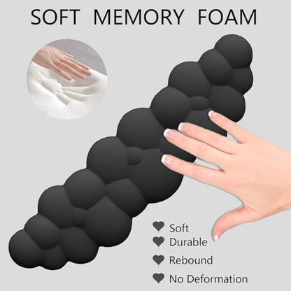 Cloud Wrist Rest Keyboard Ergonomic Wrist Pad for Keyboard and Mouse Coaster Cloud Mouse Pad Set Leather PU Non-Slip Wrist Rest Support for Computer Laptop Gaming Mac Home Office Relief Pain Black - color: 3pcs Leather Black