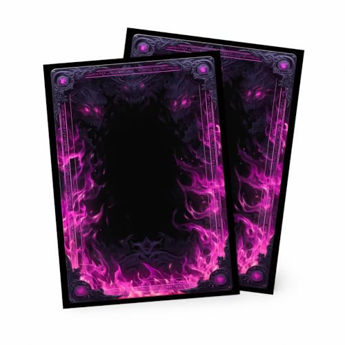 MTG Card Sleeves Matte -100 PCS Trading Card Game, Size 2.6 x 3.6 inches, Suitable for All TCG Card Games Protective (Abyssal Flame) - color: Abyssal Flame