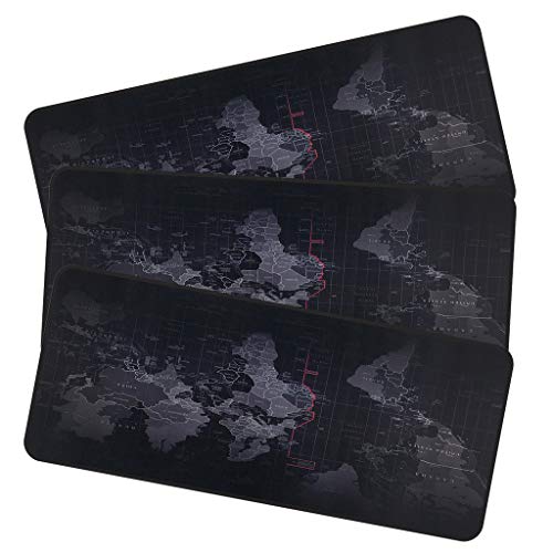 Qisan Large Gaming Mouse Pad Extended Size Mousepad for Computer Desktop PC Laptop 31.5"x11.8"x0.15" Keyboard Pad Desk Pad with Anti-Slip Rubber Base | Large Desk Mat for Keyboard and Mouse-Map 3pcs - color: Map 3pcs