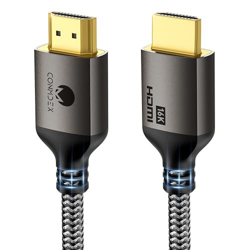 CONMDEX 16K HDMI 2.2 Cable 6.6ft — Designed for Stable High-Bandwidth Connections | 96Gbps Headroom, 8K@120Hz 144Hz / 4K@240Hz, eARC, HDR & VRR | Gaming Console, Graphics Card, TV, Monitor & Soundbar - size: 6.6FT