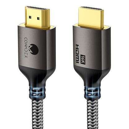 CONMDEX 16K HDMI 2.2 Cable 6.6ft — Designed for Stable High-Bandwidth Connections | 96Gbps Headroom, 8K@120Hz 144Hz / 4K@240Hz, eARC, HDR & VRR | Gaming Console, Graphics Card, TV, Monitor & Soundbar - size: 6.6FT