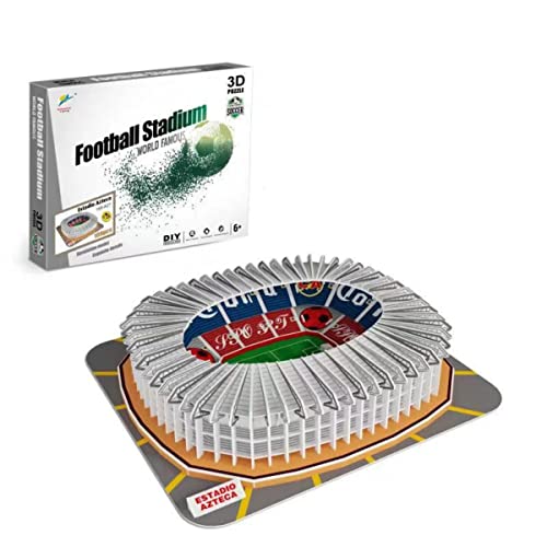 Classic Football Stadium Puzzle,3D Puzzle Soccer Club Venues,3D Paper Model Building Puzzle Kit, Soccer Stadium Souvenir Gift,Handmade Puzzle Ornaments，Cardboard Model (Aztec Stadium) - color: Aztec Stadium