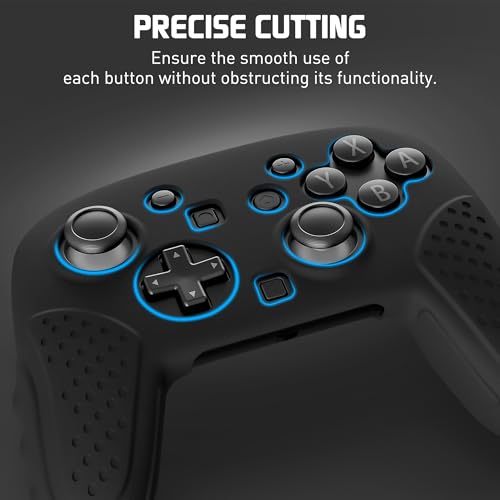 RHOTALL Silicone Cover Skin for Nintendo Switch 2 Pro Controller, Ergonomic Soft Anti-Slip Controller Grip Protector, Comfortable Case Design - Black - color: black