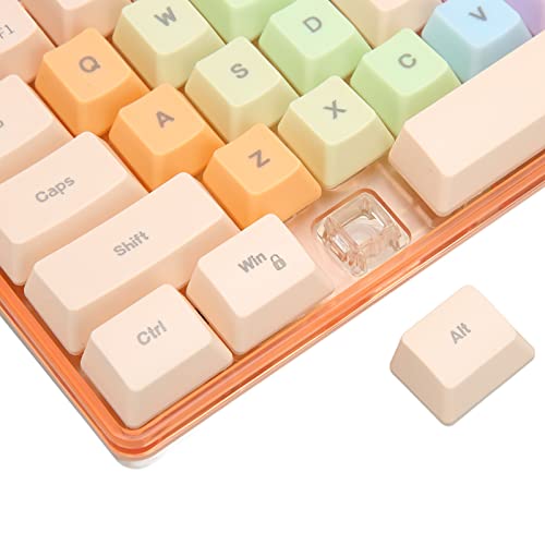 61 Keys Mechanical Gaming Keyboard RGB Backlit Compact 60 Percent Wired Keyboard with Colorful Keycaps for PC, Office Amp,Gaming Portable Mini Keyboard with Optical Switches (Apricot) - color: Apricot
