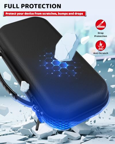 Switch 2 Slim Hard Shell Carry Case for Nintendo Switch 2 2025/Switch/OLED | Hard Shell Carrying Case with Soft Lining, 10 Card Slots, Durable Ballistic Nylon, Soft Silicone Handle, Switch2 Carry Case - color: Black