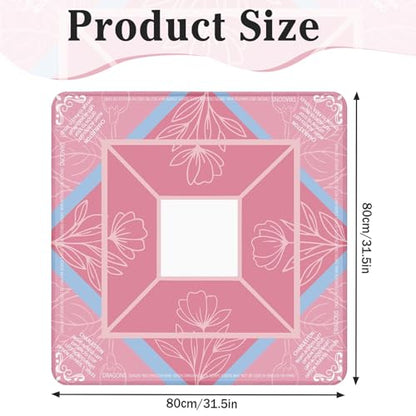 Britimes Mahjong Mat with Black Carrying Bag,31.5"x31.5", Pink | Non-Slip Noise Reduction Gaming Mat Rubber Multi Purpose Game Table Cover for Mahjong Card Dominoes Board Tile Games - color: Pink