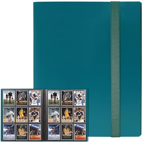 GEAoffice Card Binder, 9-Pocket Trading Card Album Folder, 360 Side Loading Pockets Binder for TCG, Sports&Game Cards, and MTG Cards, (Peacock Blue) - color: Peacock Blue, size: Medium-9 Pockets