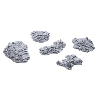 EnderToys Debris Piles by Printable Scenery, 3D Printed Tabletop RPG Scenery and Wargame Terrain 28mm Miniatures, Grey