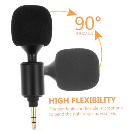 Veemoon 3pcs Stereo Microphone for Mobile Phones Bendable Live Streaming Mic Connector Versatile Laptop Home Use for Gaming Voice Calls and Conferences