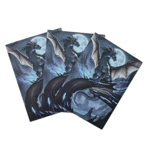 Foxtrot Designs TCG Art Card Sleeves - 100 Count Card Protectors with Matte Textured Back - Compatible with Magic The Gathering and Other TCGs & LCGs (Tsukiryu) - color: Tsukiryu