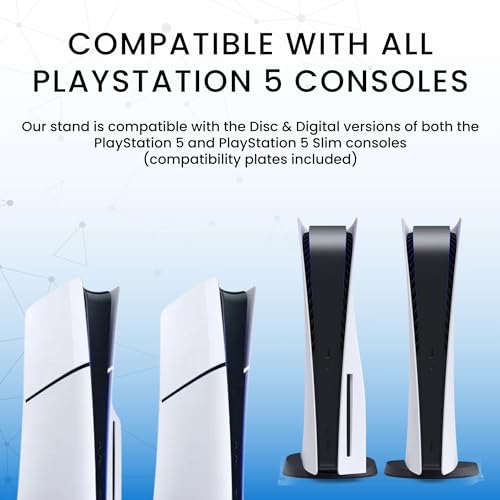 Surge Multi-Function Charging Stand for PlayStation 5, PS5 Slim, Digital and Disc Version with Cooling Fans, 2 Charge Docks for DualSense & DualSense Edge Controllers, Headset Hook, Game Storage