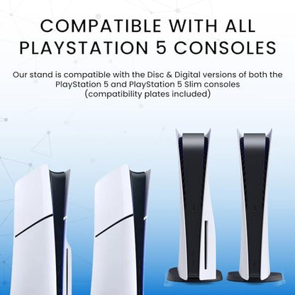 Surge Multi-Function Charging Stand for PlayStation 5, PS5 Slim, Digital and Disc Version with Cooling Fans, 2 Charge Docks for DualSense & DualSense Edge Controllers, Headset Hook, Game Storage