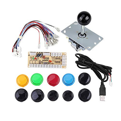 Wear-Resistant Arcade Buttons Diy Kit, Arcade Buttons Game Controller Kit, Professional Plastic And Metal for Fight Stick Mame Systems