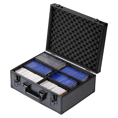 novelinks Trading Card Storage Box for 3" x 4" 35pt Rigid Cards, Toploader Organizer Case, Trading & Sports Cards, Graded & Rating Card Holder Box, with 6 DIY Partitions (6 Card Slots) - size: 6 Card Slots