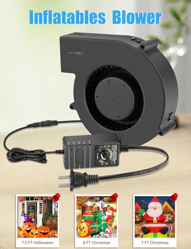Wathai 140mm Small Blower Fan 110V 120V Squirrel Cage Fan Speed controlleer | Dual Ball Brushless Cooling Squirrel Cage Fan with AC Plug Speed Control 110V - 240V for DIY Inflatable or Exhaust Cooling - style: 140x40mm 110v - 220v with speed controller