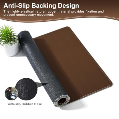 Big Mouse Pad Gaming, Stitch Mouse Pad, Pad for Keyboard and Mouse, Large Mouse Mat, Spill-Proof Surface and Anti-Skid Base, XXXL 35.4” x 15.8” 90 x 40cm - color: Coffee, size: 35.4L x 15.8W inches