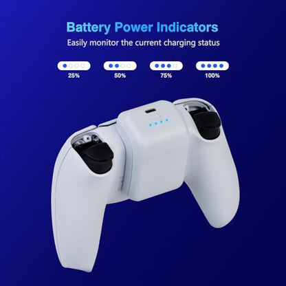 Tectra PS5 Controller Battery Pack, 3000mAh External Battery for Sony PlayStation 5 DualSense CFI-ZCT1W Controller, LED Display & USB-C Charging Cable
