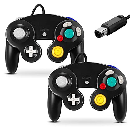 FIOTOK Gamecube Controller, Classic Wired Controller for Wii & Gamecube | Black-2Pack - color: Black-2Pack