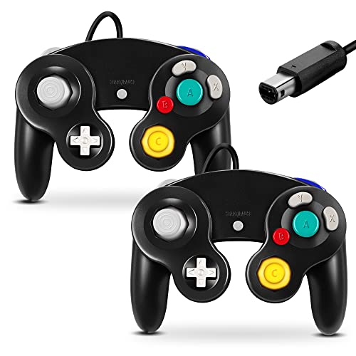 FIOTOK Gamecube Controller, Classic Wired Controller for Wii & Gamecube | Black-2Pack - color: Black-2Pack