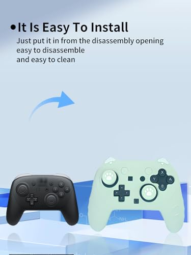 Case for Nintendo Switch 2 Pro Controller,UYRUREL Premium Sillence Material,Shock-Absorbing and Anti Drop Protection Soft Shell,with Stickers and Thumb Grips,Green. - color: Green