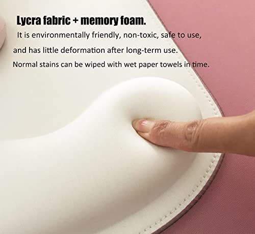 RGB LED Wrist Support Mouse Pad with 13 Lighting Modes, Anti-Slip Rubber Base, Pain Relief Ergonomic Gaming/Office/Home Mouse Pad, 11.8 x 8.5 in (White) - color: White