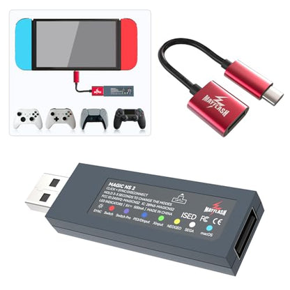 MAYFLASH Magic NS 2 Wireless Bluetooth USB Adapter for Switch/Switch 2, Windows, Raspberry Pi, Compatible with Xbox Series X & S, PS5 Controller and More - size: MAGIC NS 2