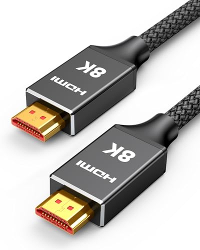 Capshi 2ft 8K 4K@120Hz HDMI Cable 2.1, 48Gbps High Speed Cord | for PS5/4, TV, Gaming Console, Monitor, 8K@60Hz, 2K@240Hz, 144Hz, Support HDR, eARC, DTS:X, HDCP 2.2 & 2.3, Braided - color: Black, size: 2 feet, style: 8K