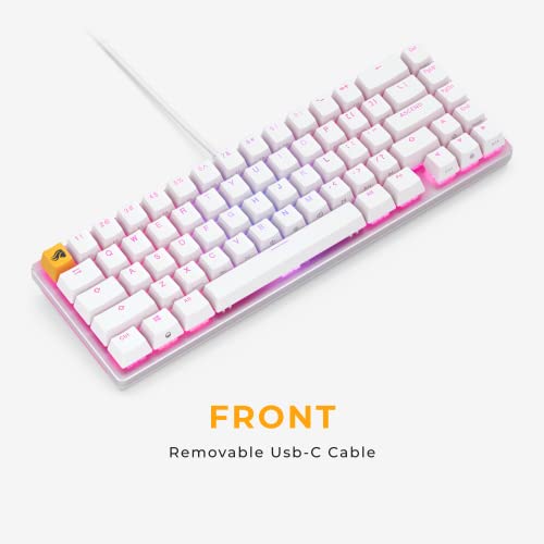 GLORIOUS Gaming GMMK 2-65 Percent Keyboard - White Custom Layout - Compact Low-Profile - Hotswap w/Cherry Mx Style Switches - Incl. Double Shot Keycaps & Linear Switches - color: White, size: Prebuilt Compact (65%)