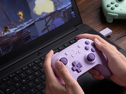 8Bitdo Ultimate 2C Wireless Controller for Windows PC & Android (Purple) | 1000Hz Polling Rate, Hall Effect Joysticks & Hall Triggers, Remappable L4/R4 Bumpers - color: Purple
