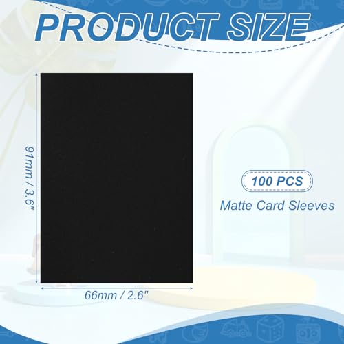 Matte Card Sleeves, Trading Card Sleeves Deck Protectors Perfect for Trading Cards & Baseball & Sports & Magic Gathering & Magic Game Cards (Black, 100 Pcs) - color: Black