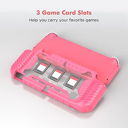 Protective Case for Switch Lite 2019, with Thumb Grip Caps | Only Fits Switch Lite 2019 (5.5"), Not for Switch 2 (2025 Release, 7.9"), No Screen Srotector Included, Pink - color: Pink