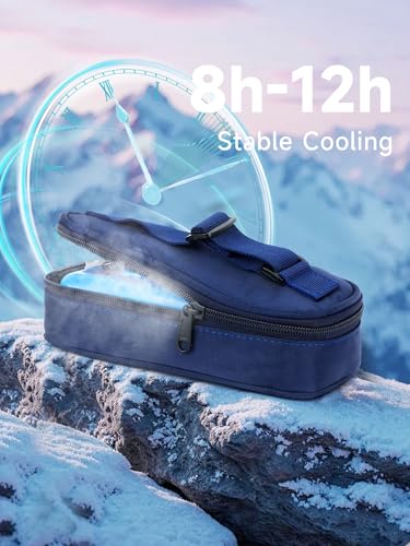 YOUSHARES Insulin Vials Cooler Travel Case - TSA Approved peptide case | Diabetic Med Vial Cooling Bag , Protective Ice Brick, Refrigerated Diabetes Supplies Organizer, Small Bottle Carrying Storage - color: 01_Navy Blue