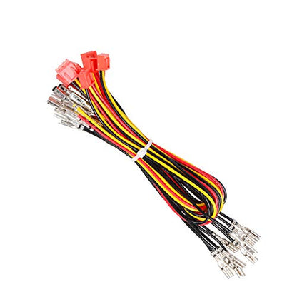 EG STARTS Zero Delay USB Encoder to PC LED Joystick Set Compatible LED Arcade Joystick DIY Kit Controller Part Mame Games (5Pin Cable + 10x 3Pin 2.8mm Wire)