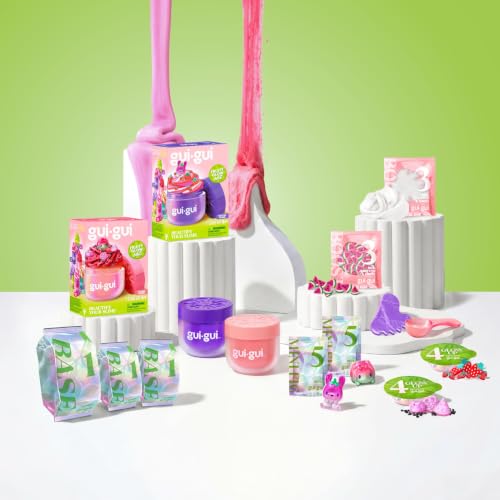 GUI GUI Fruity Glow Slime Kit, Cloud & Butter Scented Slimes | Gua Sha, Beauty Scoop, charms, booster, and collectible figurine in a slime kit for girls, birthday gifts for girls 6+ - style: Cloud & Butter