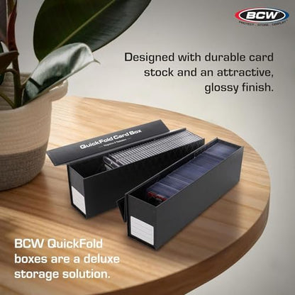 BCW QuickFold® Card Storage Boxes for Magnetics & Toploaders – 9 Pack | Trading Card Holder Box with Magnetic Closure | Easy Fold Assembly for Sports and TCG Cards - size: 9 Pack