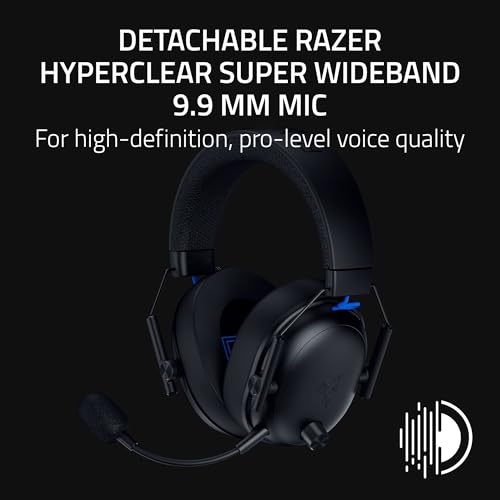 Razer BlackShark V3 Wireless PlayStation Gaming Headset, Black | Super Wideband Mic, 2.4 GHz, Bluetooth, Works with PC, Mac, Nintendo Switch, Smartphone, 70 Hr Battery - color: Black, style: PS5