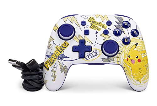 PowerA Nano Enhanced Wireless Controller for Nintendo Switch - Pokémon: Pikachu School Days, mini, portable, gamepad, motion controls, bluetooth - color: Pikachu School Days