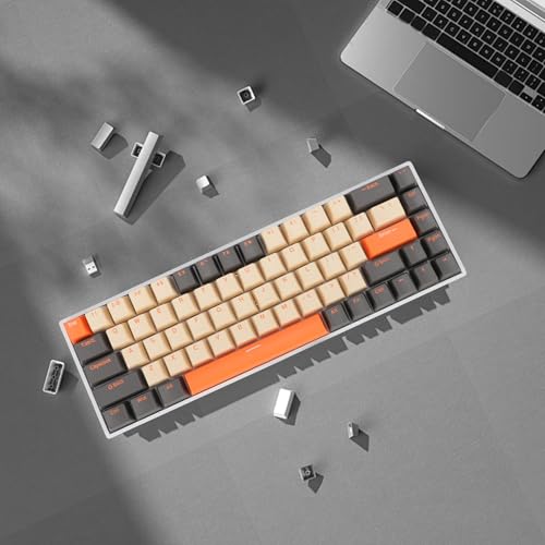 Zopsc 68 Keys Mechanical Keyboard, 60 Percent Compact RGB Backlit Gaming Keyboard, Red Switch Ergonomic Wired Keyboard for PC