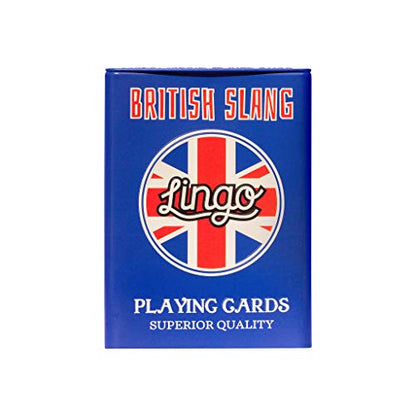 Lingo British Slang Playing Cards in Premium Travel Tin | Learn Funny British English Expressions | Luxury Gift Box for Anglophiles & London Travelers | Hilarious Card Game for Adults