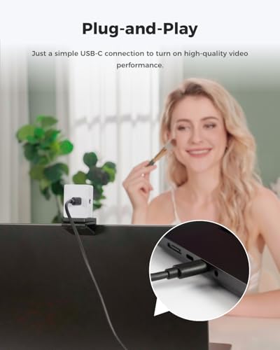 OBSBOT Meet 2-4K Webcam for PC with 1/2" Sensor, AI Framing & Autofocus | Beauty Mode, Lightweight, Gesture Control, HDR, Dual Microphone, 60 FPS, Web Cam for Streaming, Meeting, Gaming.(Cloud White) - color: Meet 2 White
