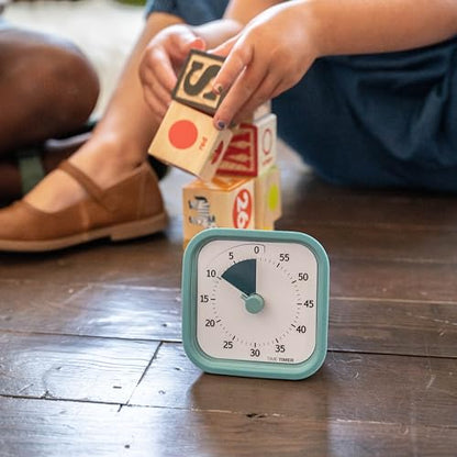 Time Timer MOD 60-Minute Visual Timer, Home Edition, Silent Operation, Study Tool for Homeschool and Office Use (Lake Day Blue) - color: Lake Day Blue, style: Timer