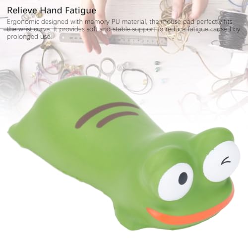 Ergonomic Animal Wrist Rest Pad - Memory Foam Mouse Pad Support for Office Computer Desk with Anti-Skid Base, 5.1x2.7x1.18 inches/13x7x3 cm, Brown Pink Green - size: Frog