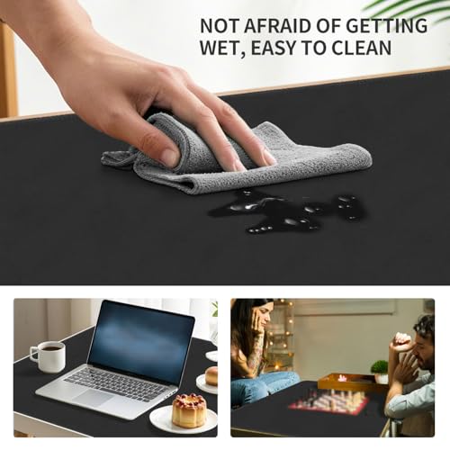 Square Large Tabletop Game Playmat,Used for Playing Poker,Mahjong,Playing Cards,and Role-Playing Games, with Thick Seam Edge,Waterproof,and Anti Slip(80 * 80cm*2mm) Black - color: 80*80*0.2cmBlack, size: 80*80*0.2cm