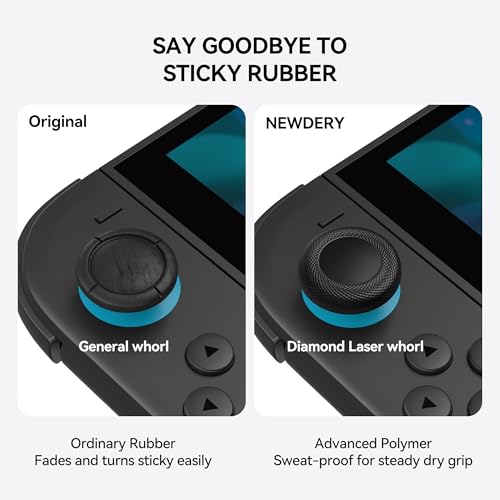 NEWDERY Replacement Thumb Grips for Nintendo Switch 2 Joy-Con | 10PCS, Anti Slip, Diamond Texture, TPU Grip Caps, Joystick Covers, Repair Kit Accessories, for Nintendo Switch 2 Joy-Con