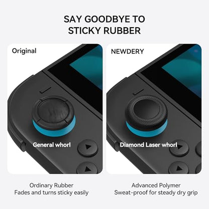 NEWDERY Replacement Thumb Grips for Nintendo Switch 2 Joy-Con | 10PCS, Anti Slip, Diamond Texture, TPU Grip Caps, Joystick Covers, Repair Kit Accessories, for Nintendo Switch 2 Joy-Con
