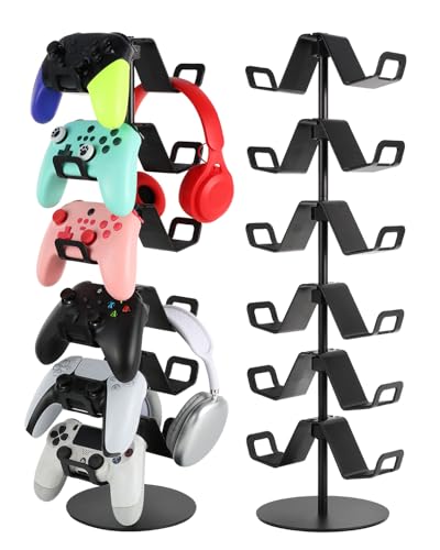 Gamer Gift,6-Tier Controller Headphone Stand Desktop,Ideal Gift for Game Lover - Universal Organizer for Controllers and Gaming Headsets,Unique Present