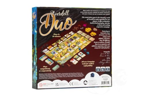 Everdell Duo Standalone Board Game for 2 Players, Competitive & Co-Op | Enjoy strategic head-to-head gameplay with Everdell Duo, designed for two players.