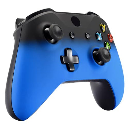 eXtremeRate Shadow Blue Faceplate Cover, Soft Touch Front Housing Shell Case, Comfortable Soft Grip Replacement Kit for Xbox One S & Xbox One X Controller - Controller NOT Included - color: Shadow Blue